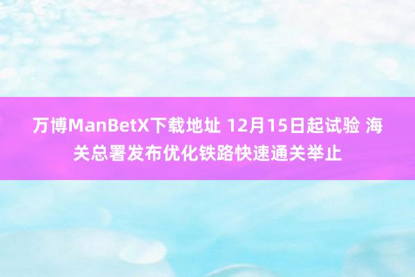 万博ManBetX下载地址 12月15日起试验 海关总署发布优化铁路快速通关举止