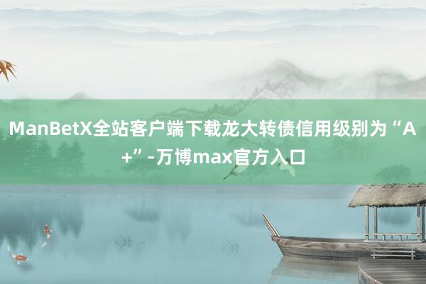 ManBetX全站客户端下载龙大转债信用级别为“A+”-万博max官方入口