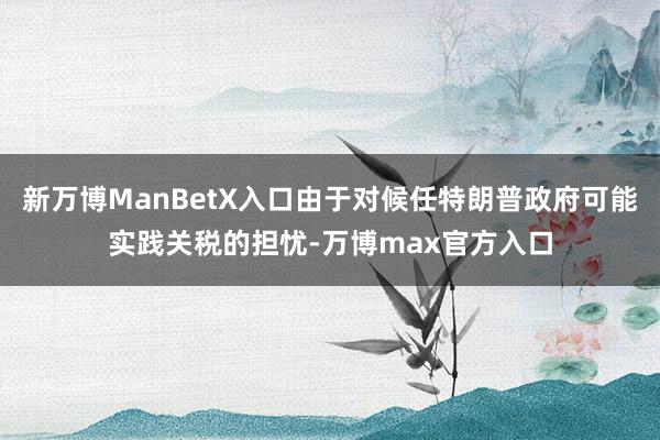 新万博ManBetX入口由于对候任特朗普政府可能实践关税的担忧-万博max官方入口
