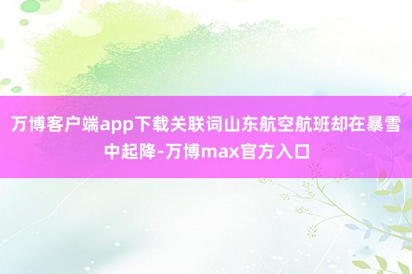 万博客户端app下载关联词山东航空航班却在暴雪中起降-万博max官方入口