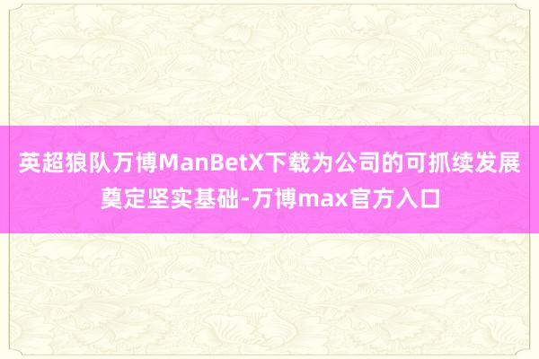 英超狼队万博ManBetX下载为公司的可抓续发展奠定坚实基础-万博max官方入口