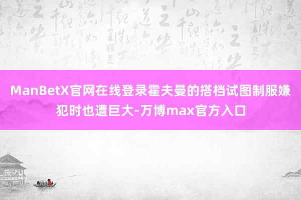 ManBetX官网在线登录霍夫曼的搭档试图制服嫌犯时也遭巨大-万博max官方入口